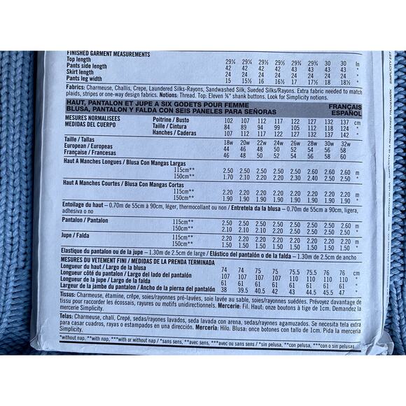 Simplicity 7239 Sewing pattern jacket pants swing mini skirt size 18w-24w - Picture 5 of 5